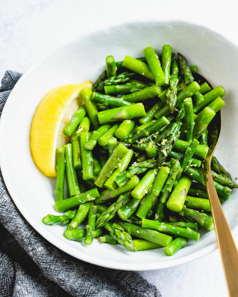 Steamed asparagus