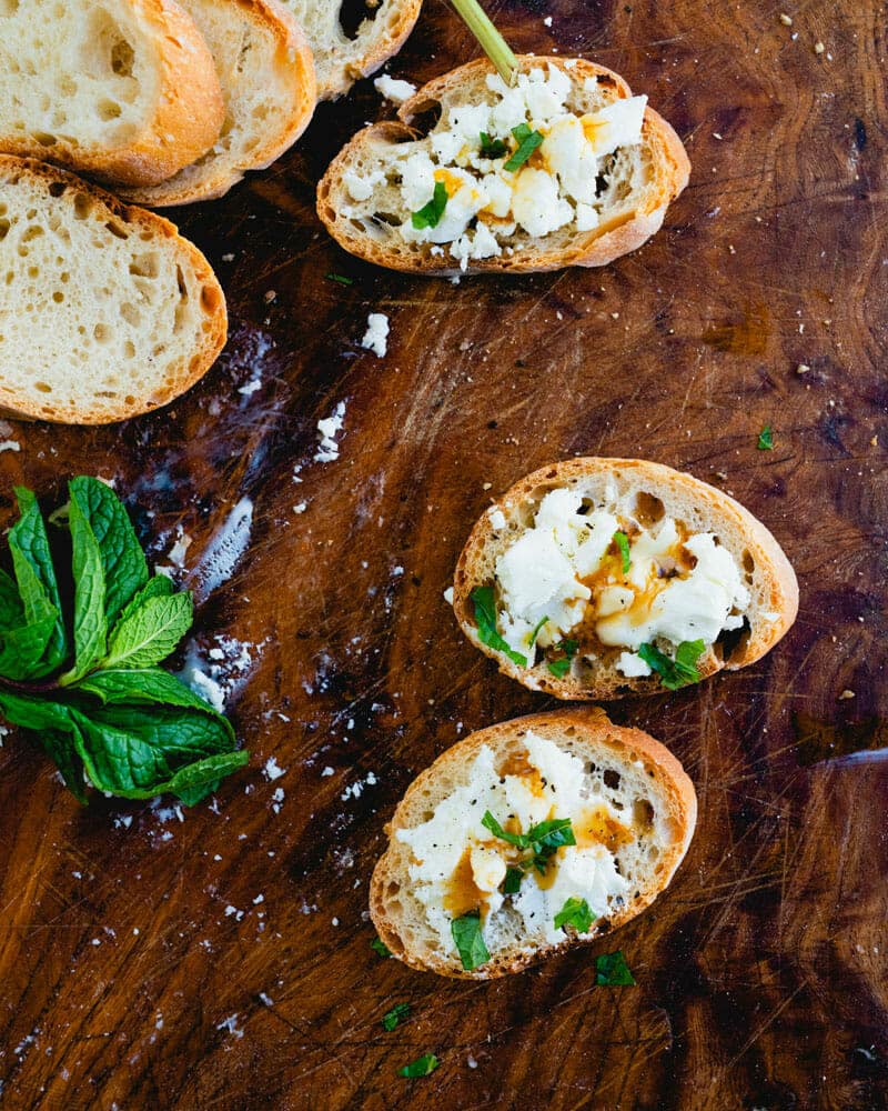 Goat cheese crostini