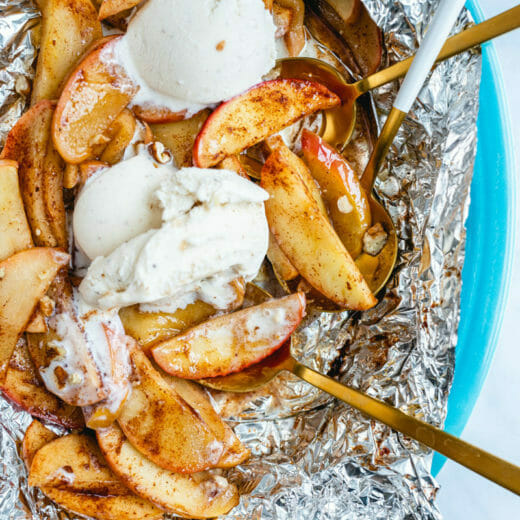 Grilled apples