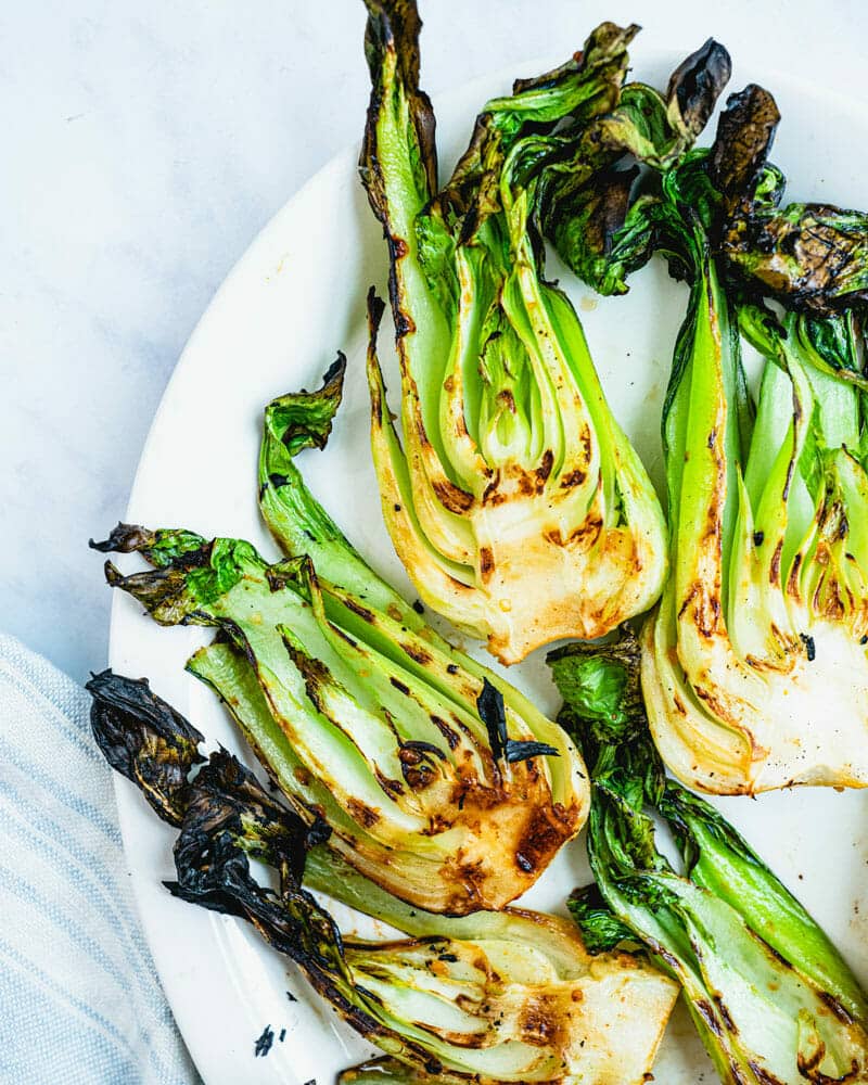 Grilled bok choy