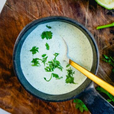 Cilantro lime crema