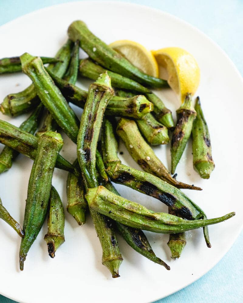 Grilled okra