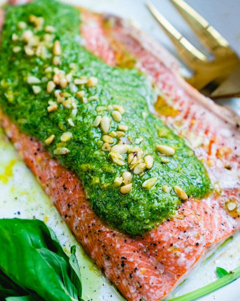 Easy Pesto Salmon A Couple Cooks