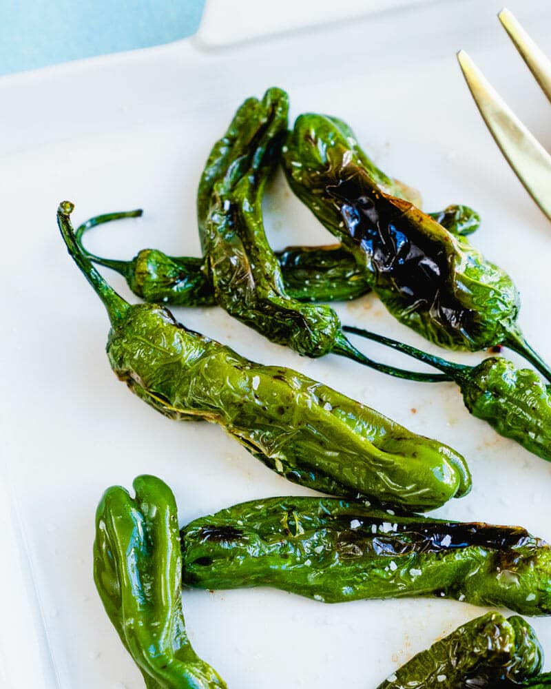 Roasted shishito peppers