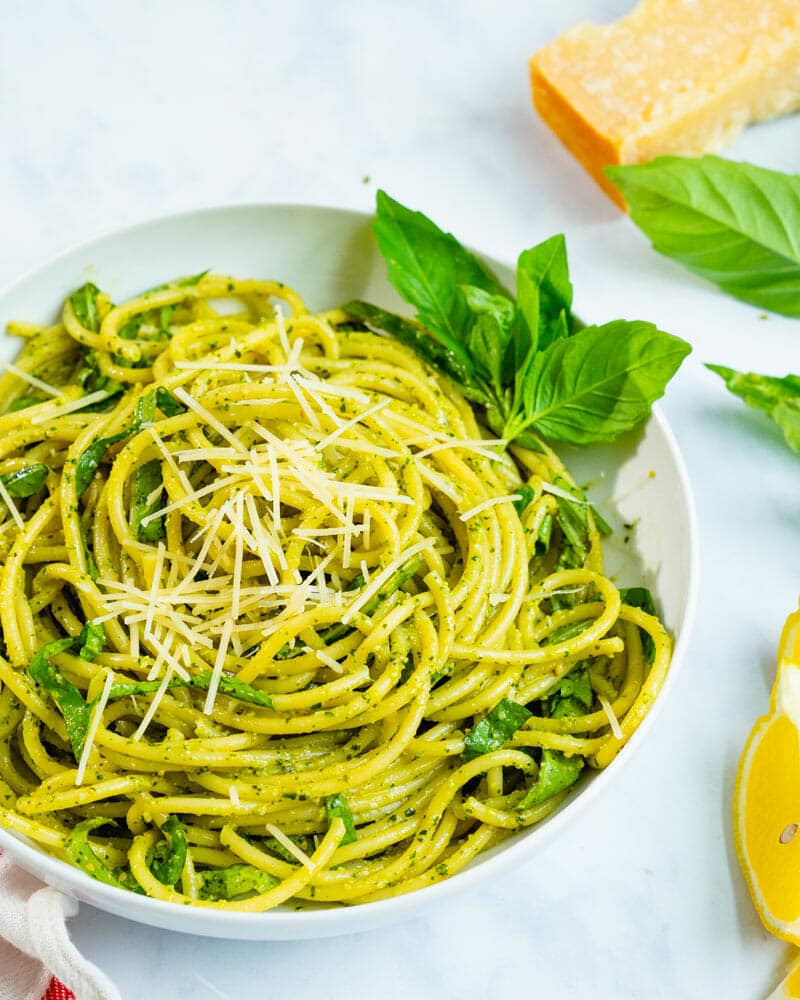 Basil pesto pasta