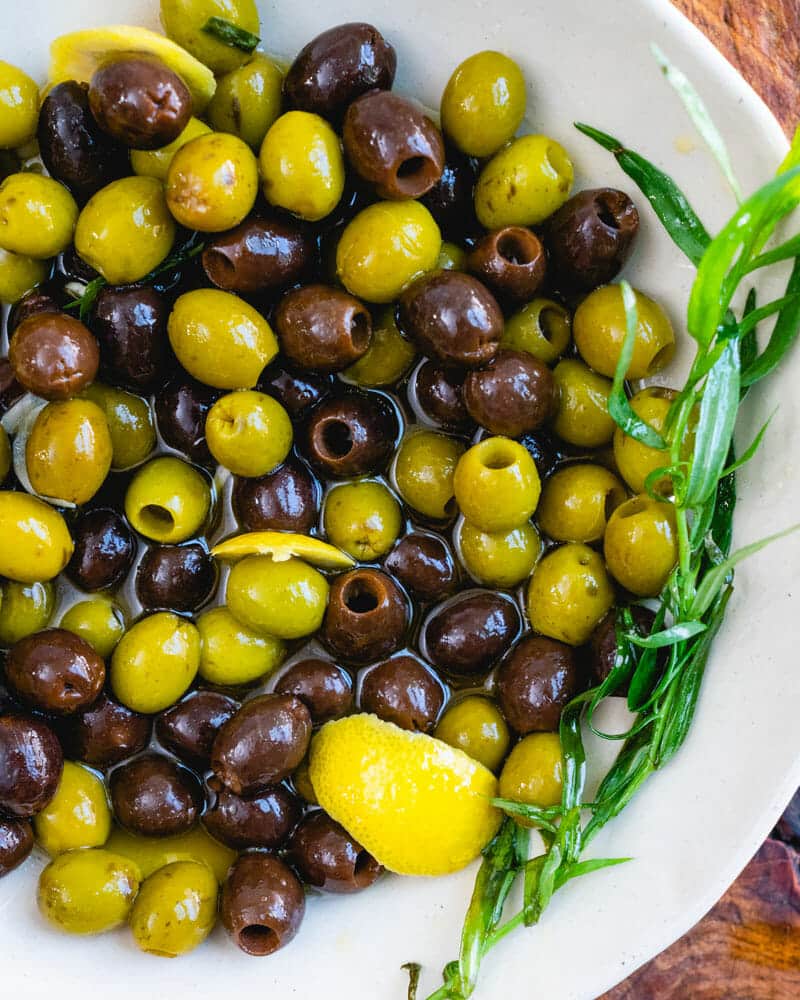 Marinated olives