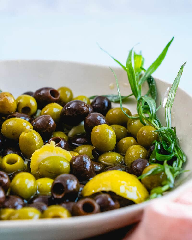 Marinated olives