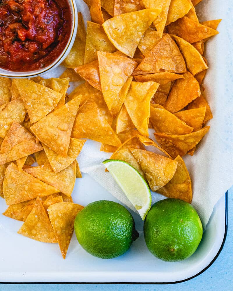 Homemade corn tortilla chips