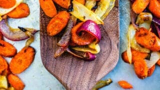 Roasted carrots and onions