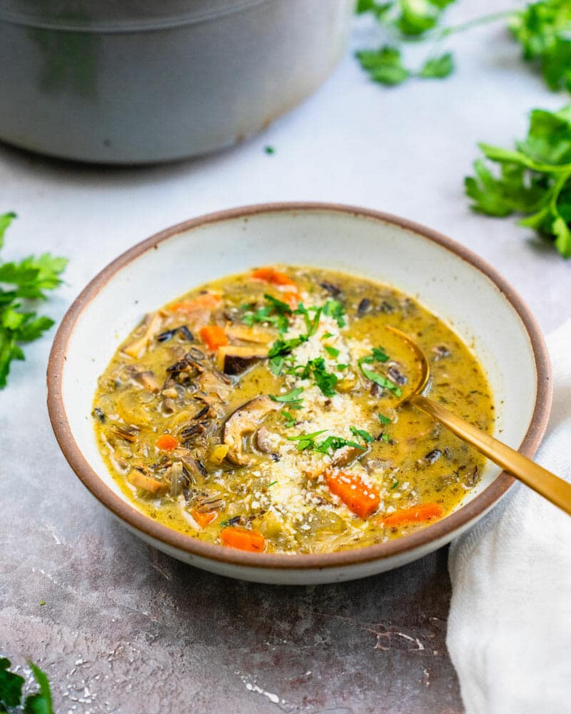 Wild rice mushroom soup