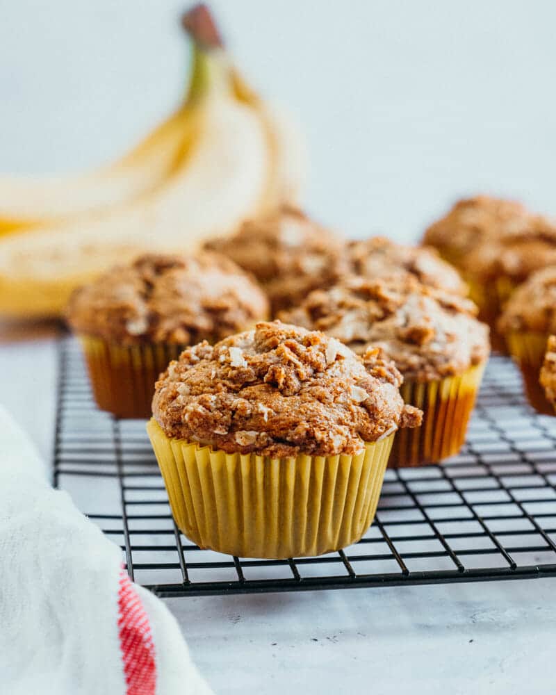 Healthy banana oatmeal muffins