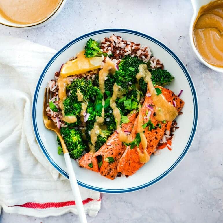 image of Simple Salmon Bowl recipe by A Couple Cooks