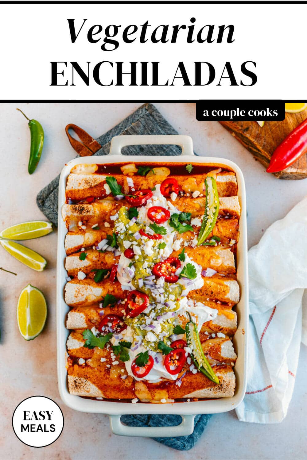 Easy Vegetarian Enchiladas (30 Minutes!) A Couple Cooks