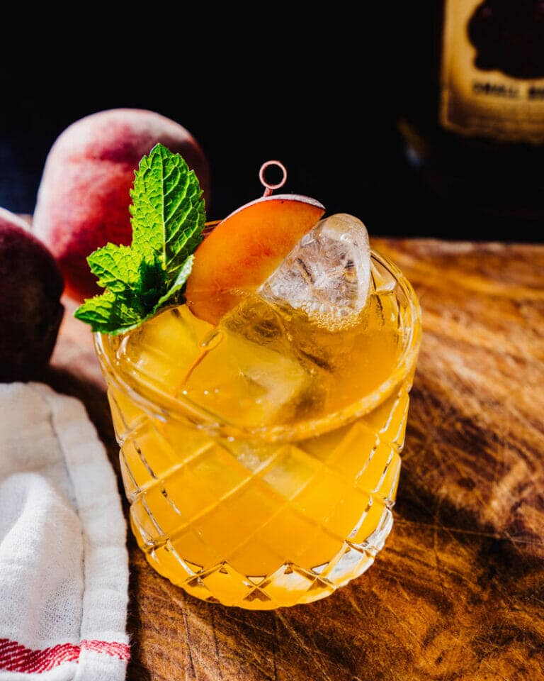 Peach Bourbon Cocktail A Couple Cooks