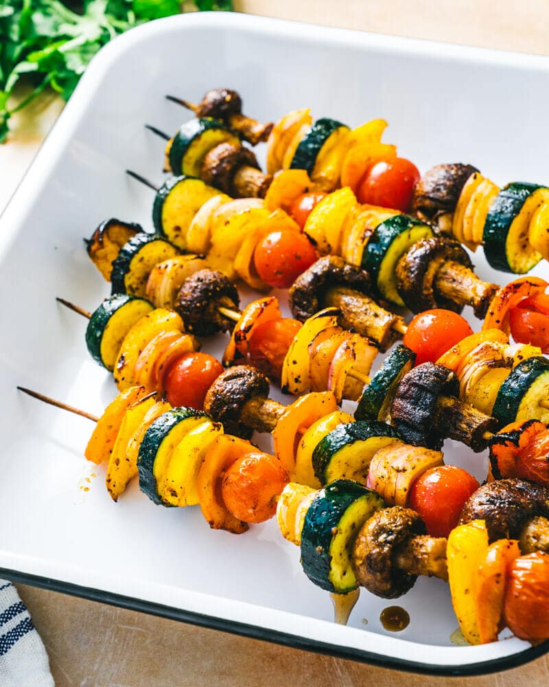 Parmesan Grilled Vegetable Skewers - Oh So Delicioso