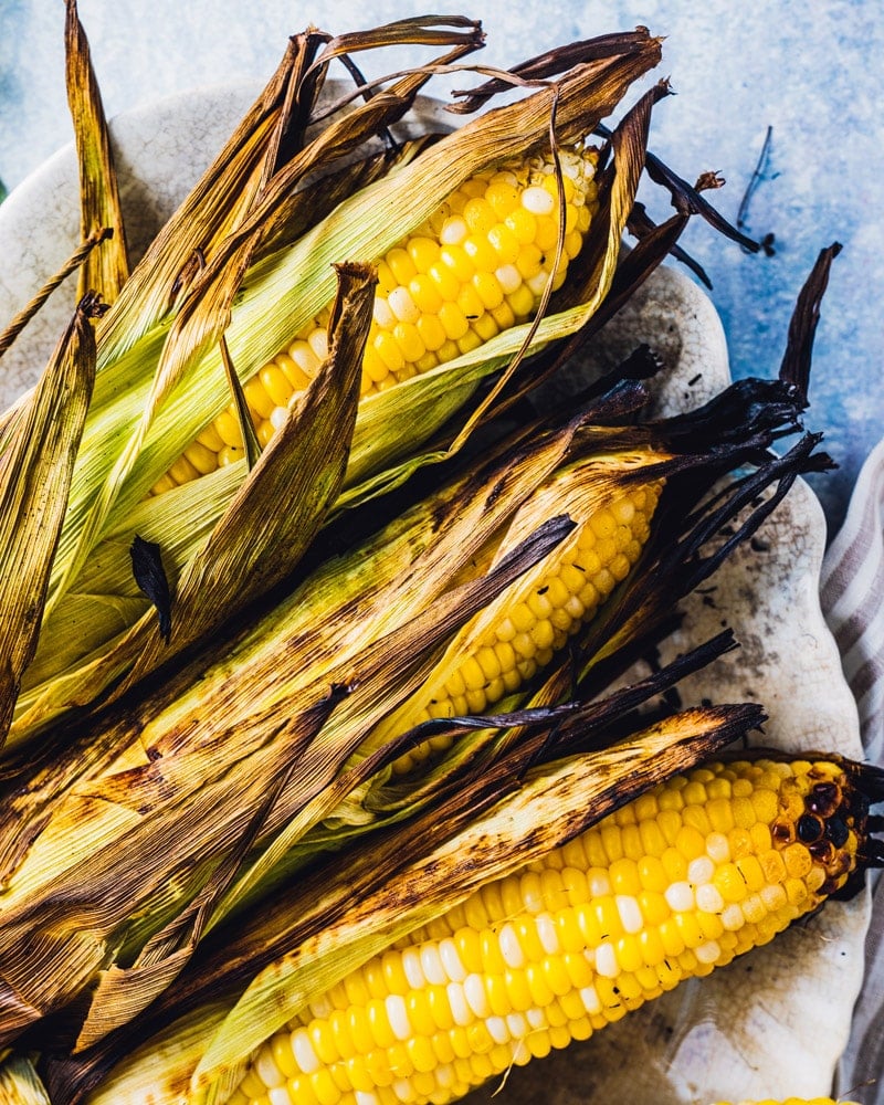 How to grill corn in the husk