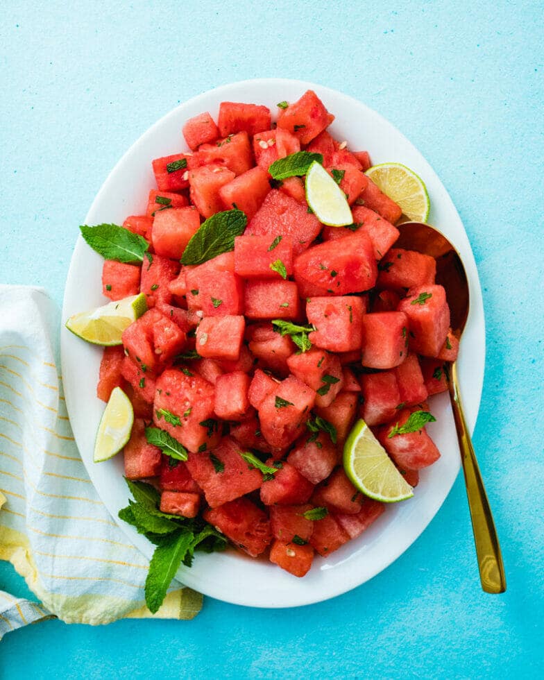 Watermelon Salad with Mint A Couple Cooks