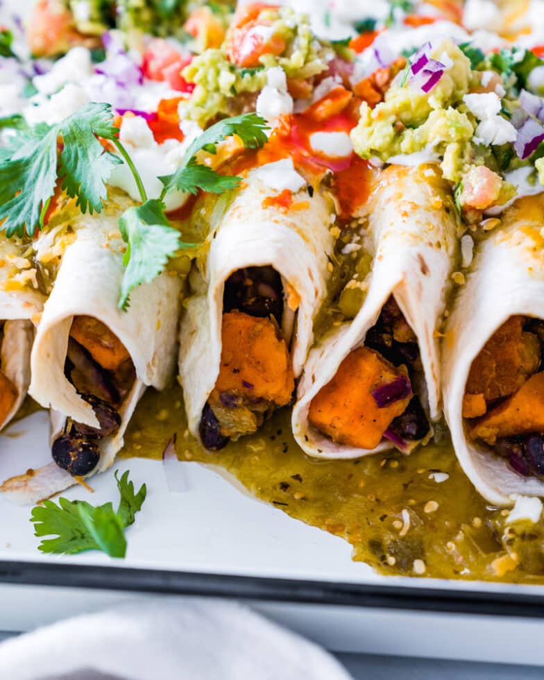 Sweet Potato Black Bean Enchiladas A Couple Cooks