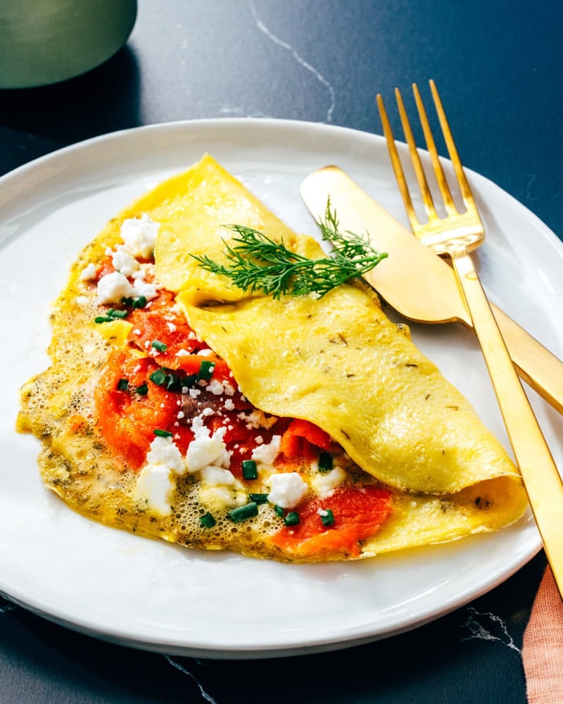 Smoked salmon omelette