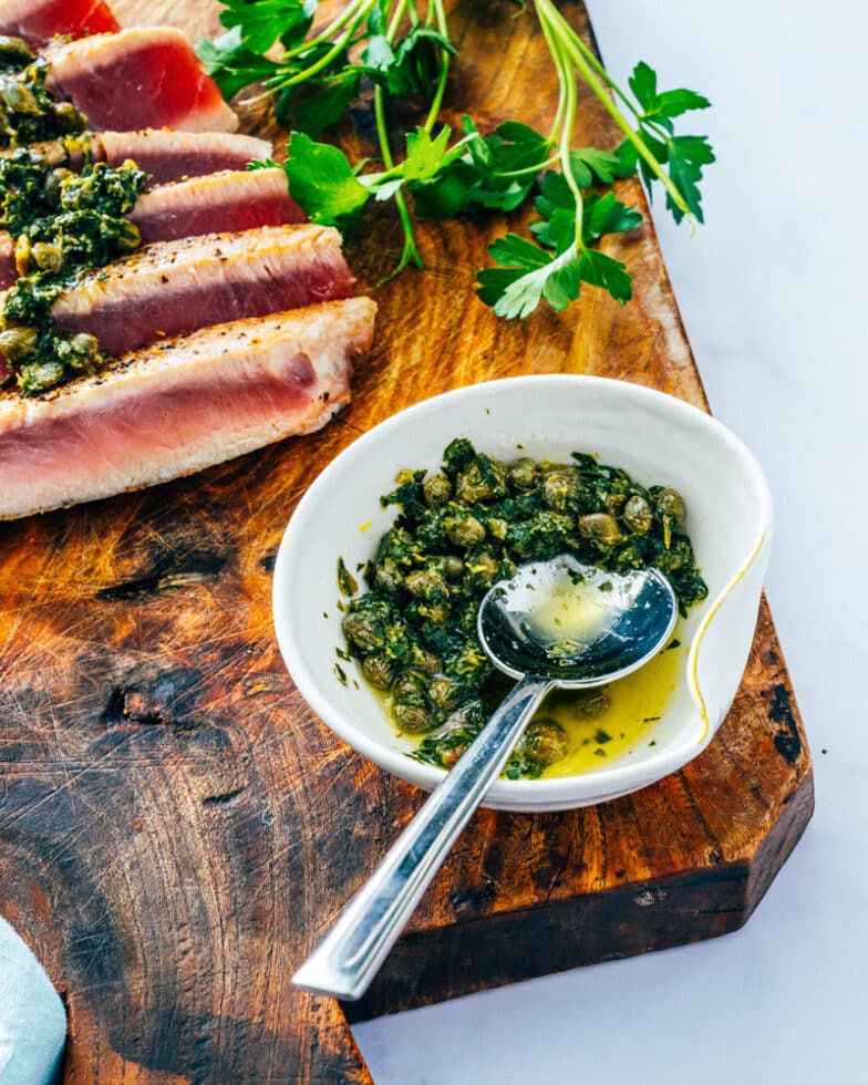 Garlic Herb Sauce for Tuna Steaks A Couple Cooks