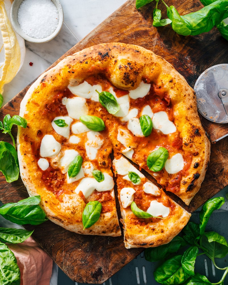 Ooni pizza sauce on a Margherita pizza
