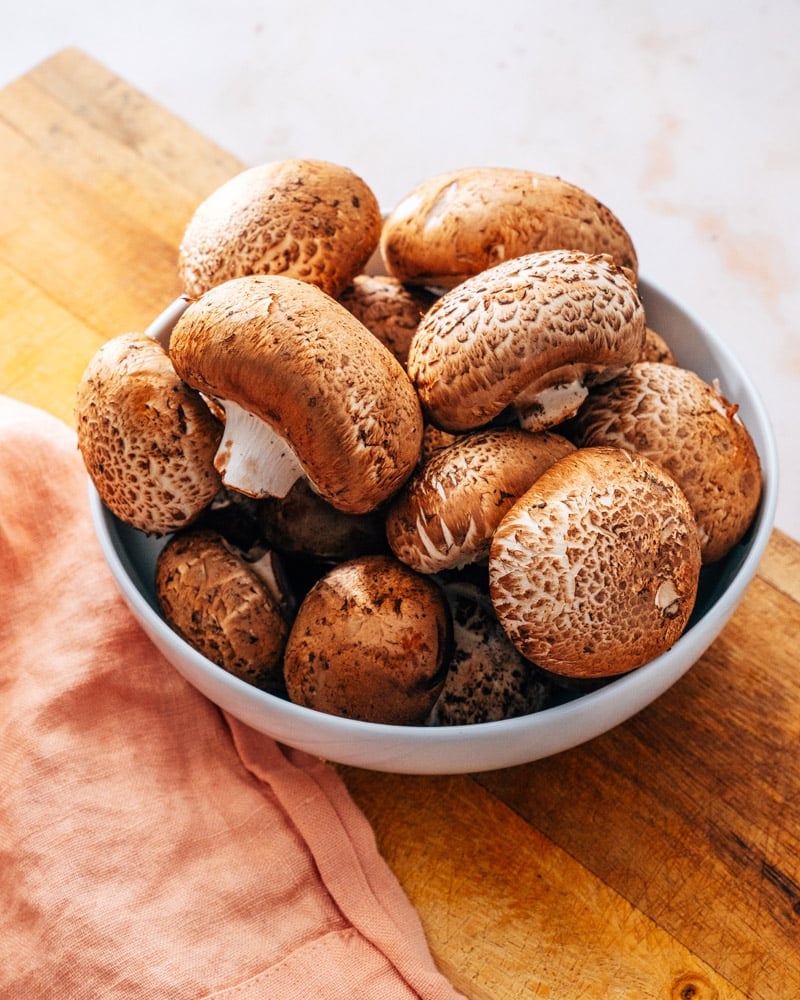 Cremini mushrooms in bowl