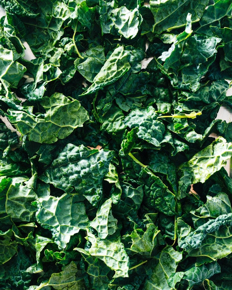 Tuscan kale leaves.