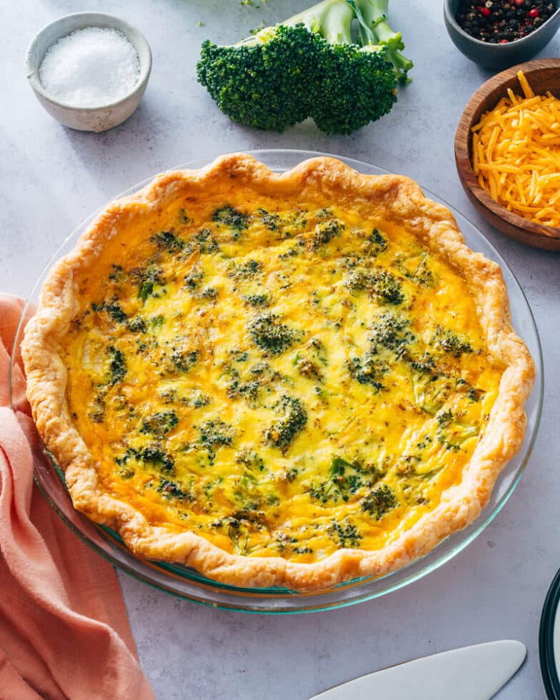 Broccoli Cheddar Quiche – A Couple Cooks