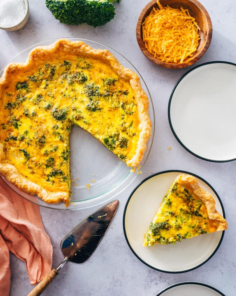 Broccoli Cheddar Quiche – A Couple Cooks