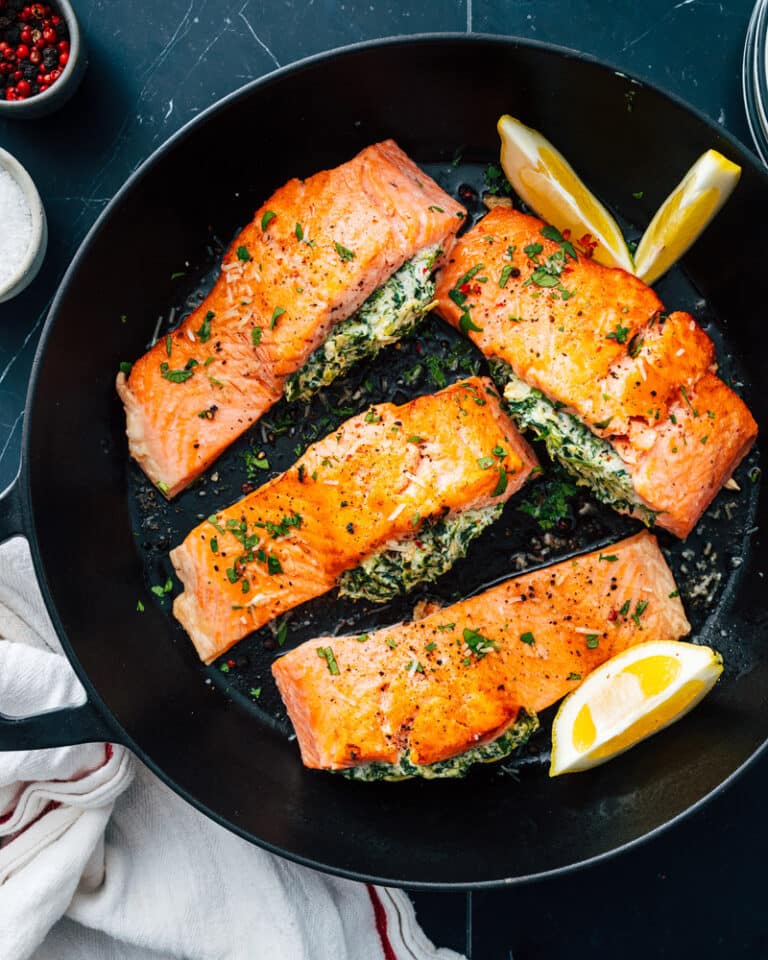 Creamy Stuffed Salmon A Couple Cooks