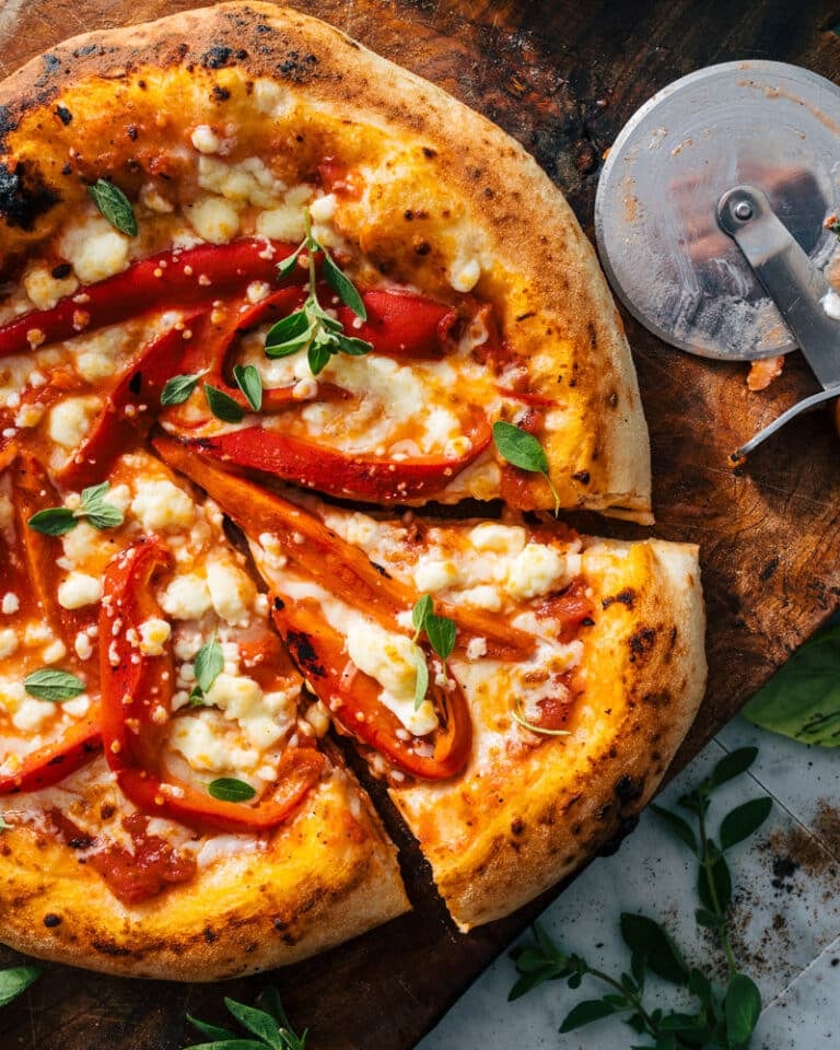 Red Pepper Pizza with Feta A Couple Cooks
