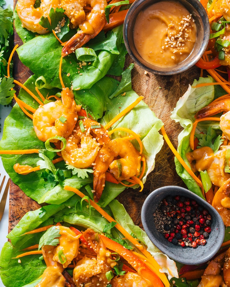 Shrimp lettuce wraps