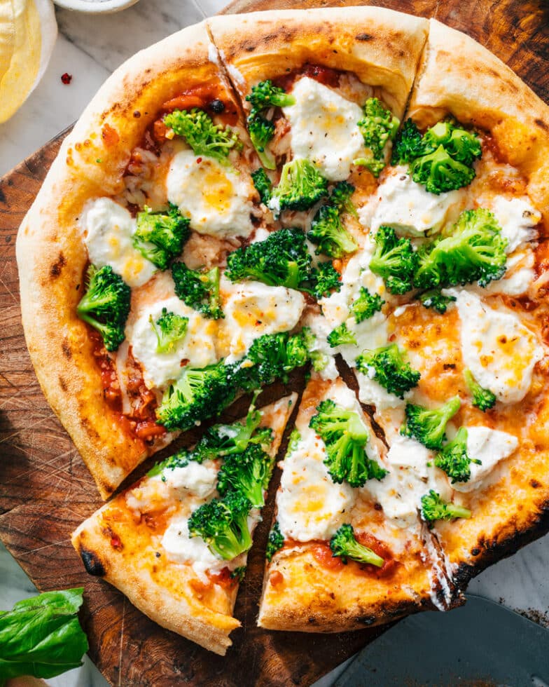 3 Cheese Broccoli Pizza – A Couple Cooks