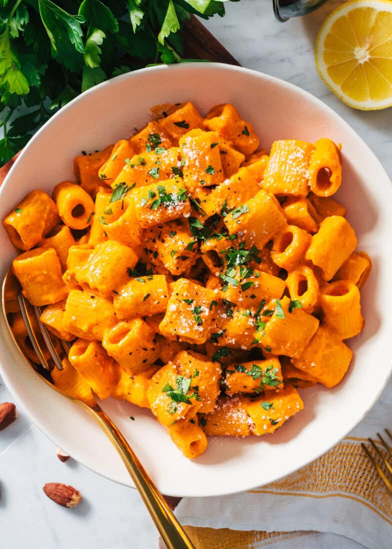 Roasted Red Pepper Pasta – A Couple Cooks