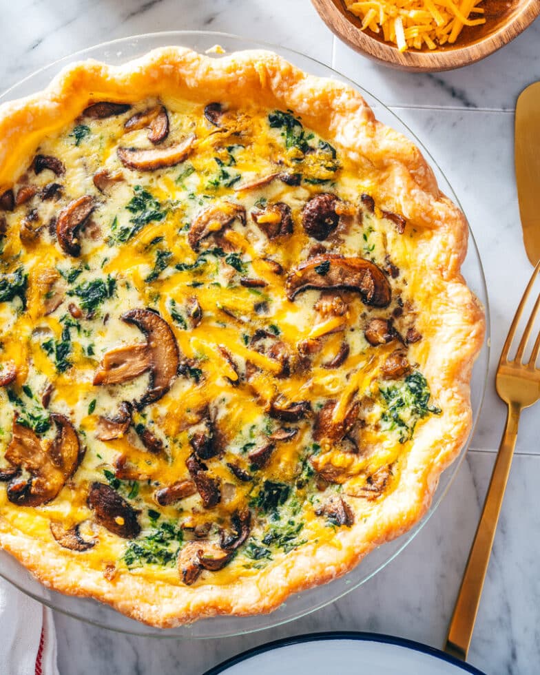 Spinach Mushroom Quiche – A Couple Cooks
