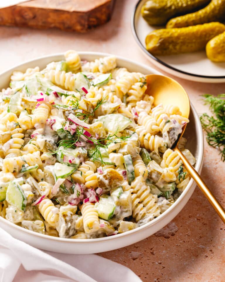 Dill pickle pasta salad a couple cooks