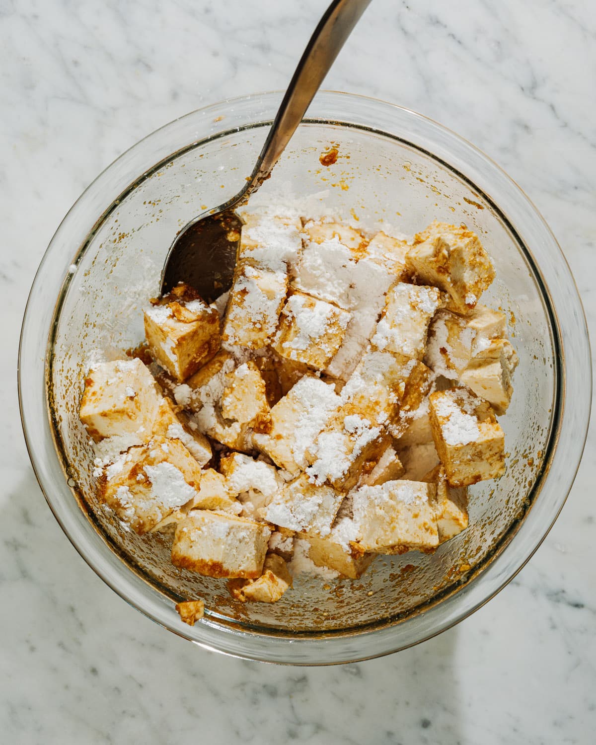 Mix the tofu with the seasonings