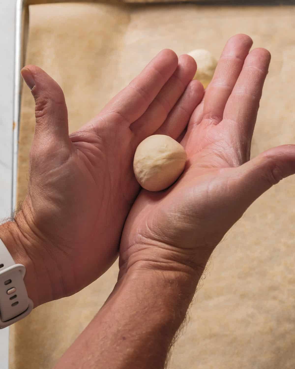 Roll the dough ball into a sphere
