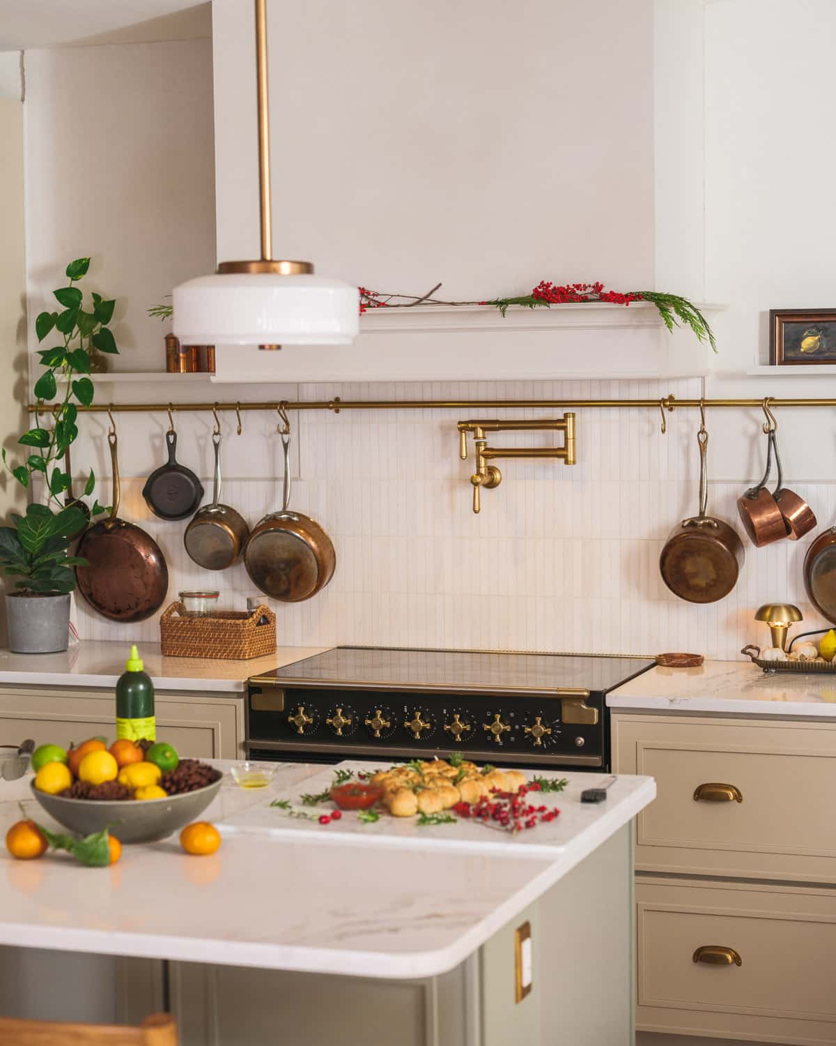 Kitchen with holiday pull apart bread
