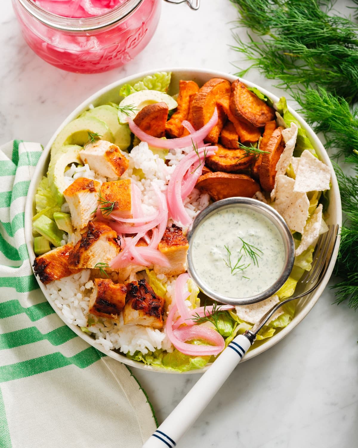 Green Goddess Ranch Dressing in Bowl