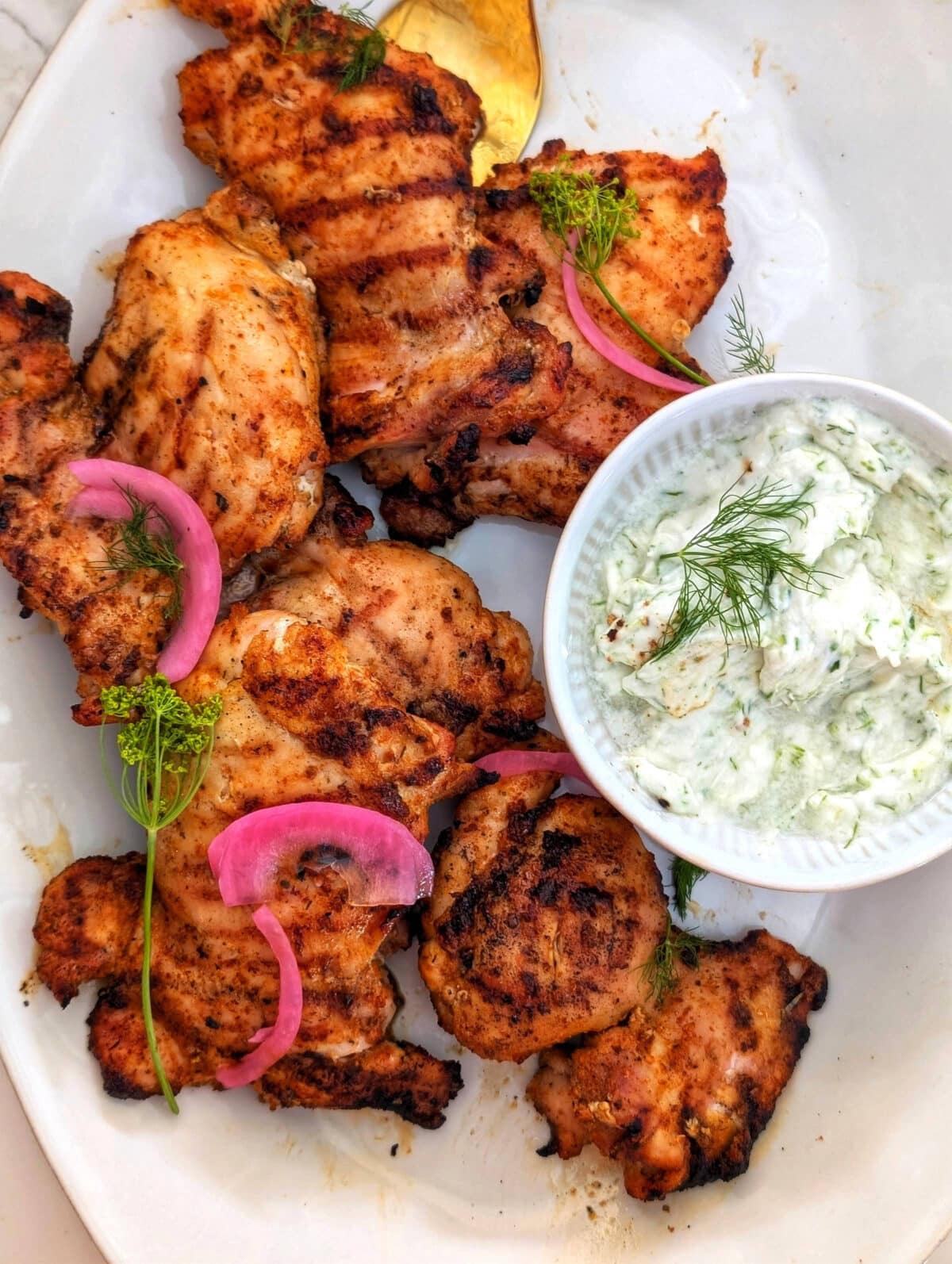 chicken thighs with tzatziki