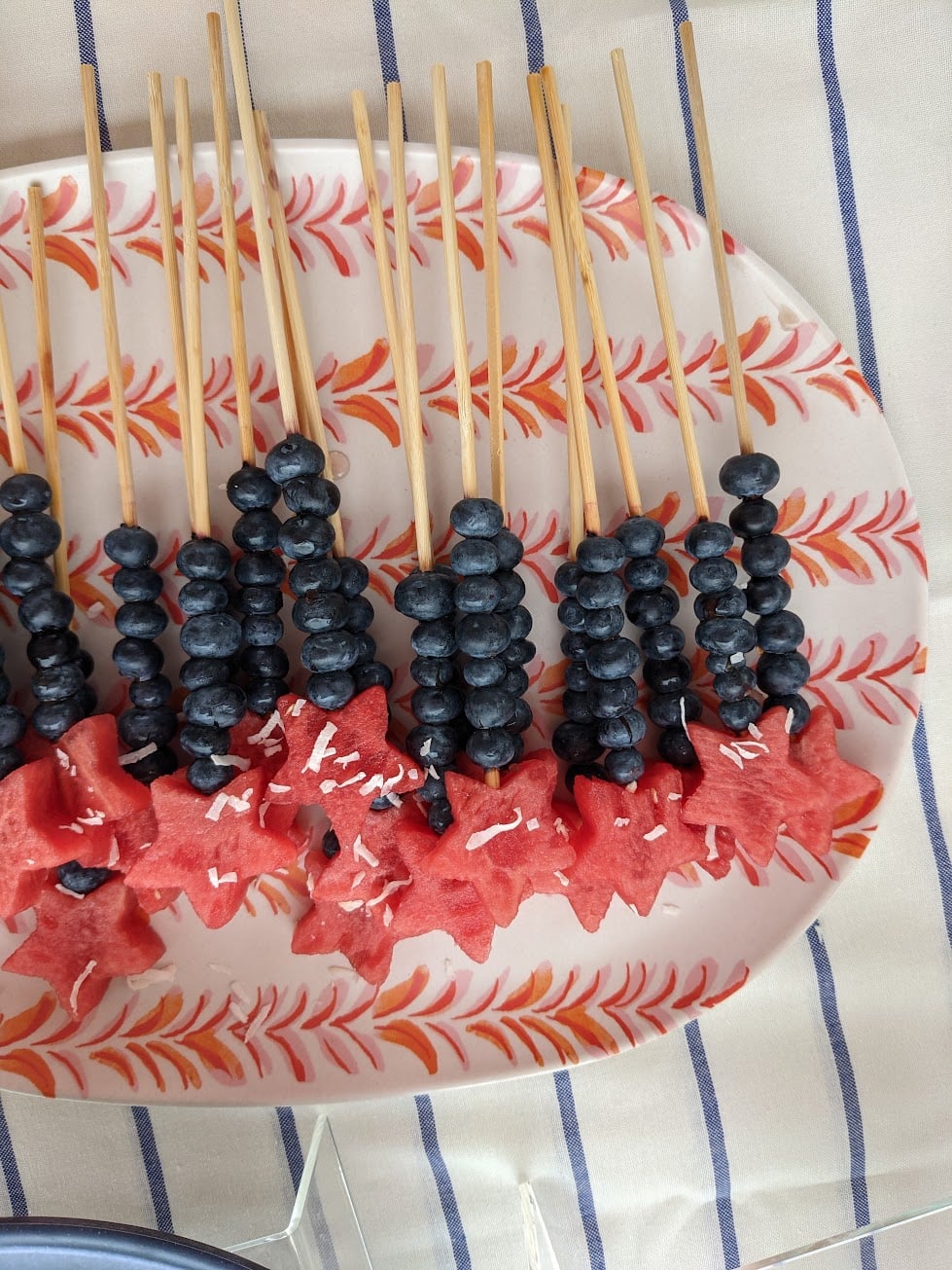 Fruit skewers with watermelon stars