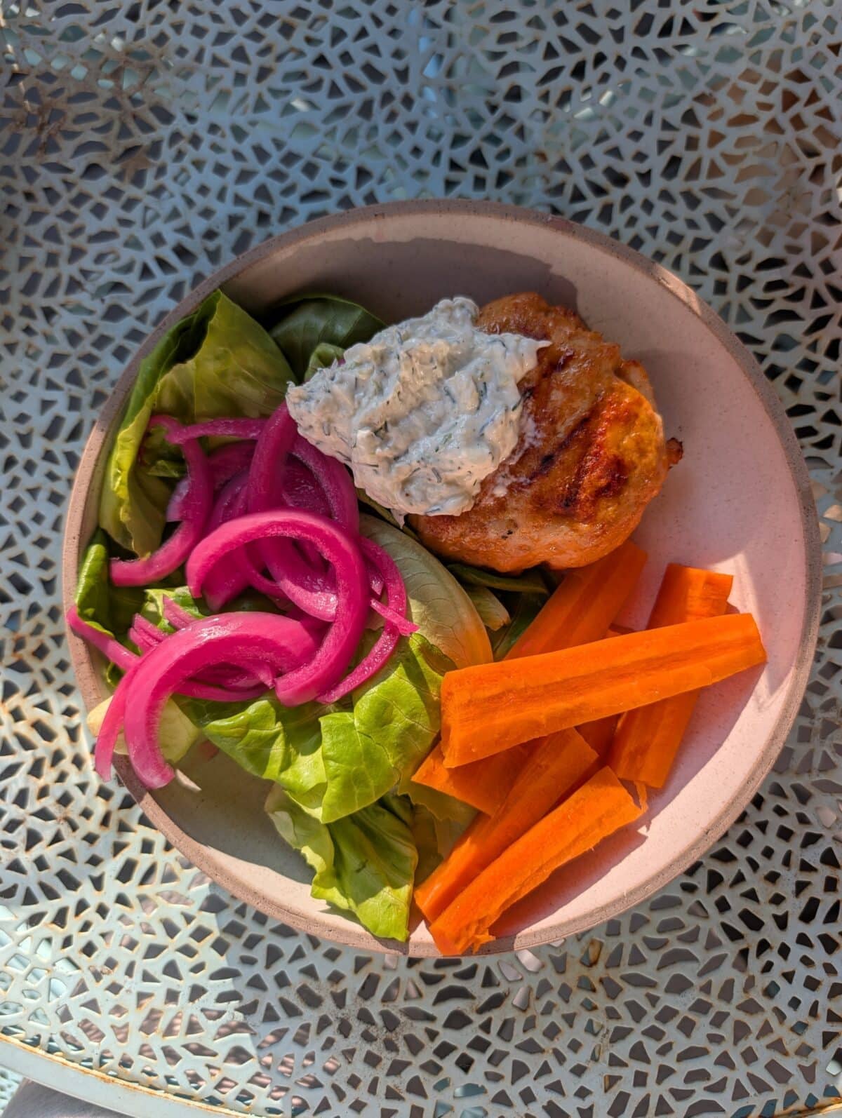 Chicken burger bowl
