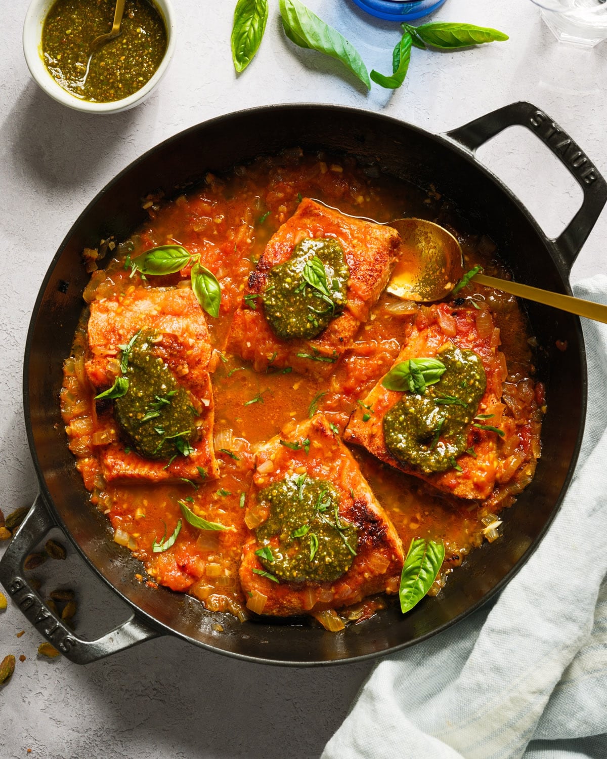 Skillet Pesto Salmon