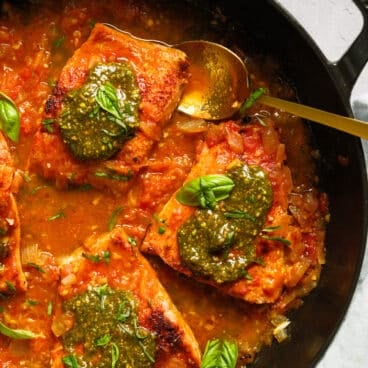 Skillet Pesto Salmon