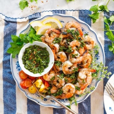 Quick Chimichurri Shrimp