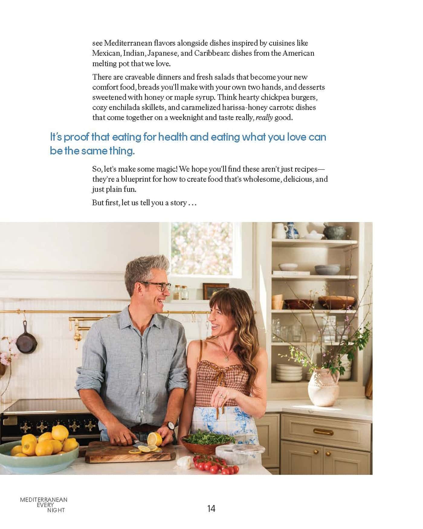 Alex and Sonja Overhiser cooking together in their home kitchen in Indianapolis